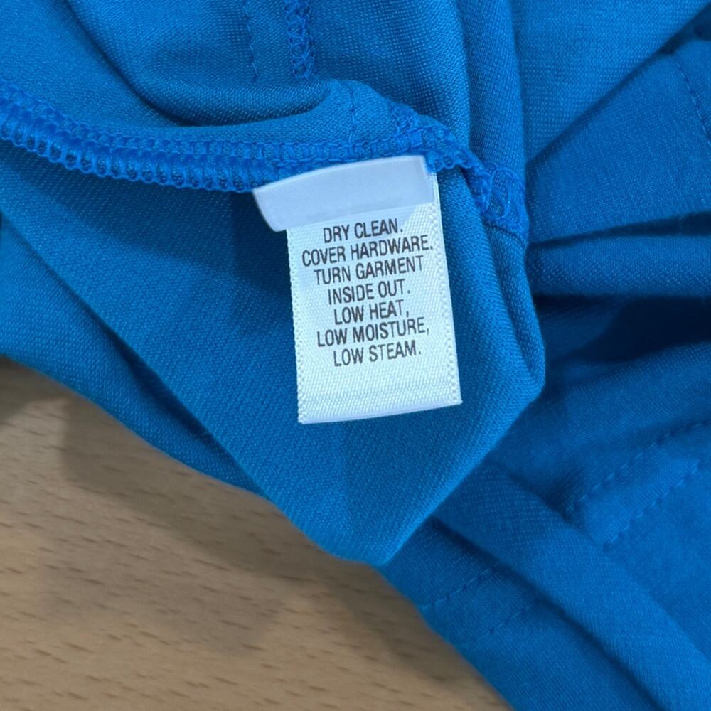 St. John Yellow Label Casual Jersey Knit Jacket in Turquoise Blue size Medium - Picture 6 of 7